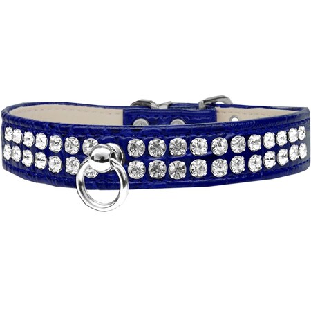 Mirage Pet Products Style No.72 Rhinestone Designer Croc Dog CollarBlue Size 12 82-21-BLC12